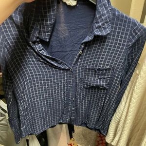 soft joie size small plaid blue top